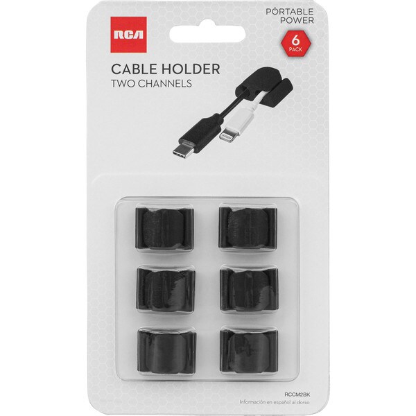 Main product image for RCA 2 Channel Desk Cable Holders 6-Pack - Black080-566